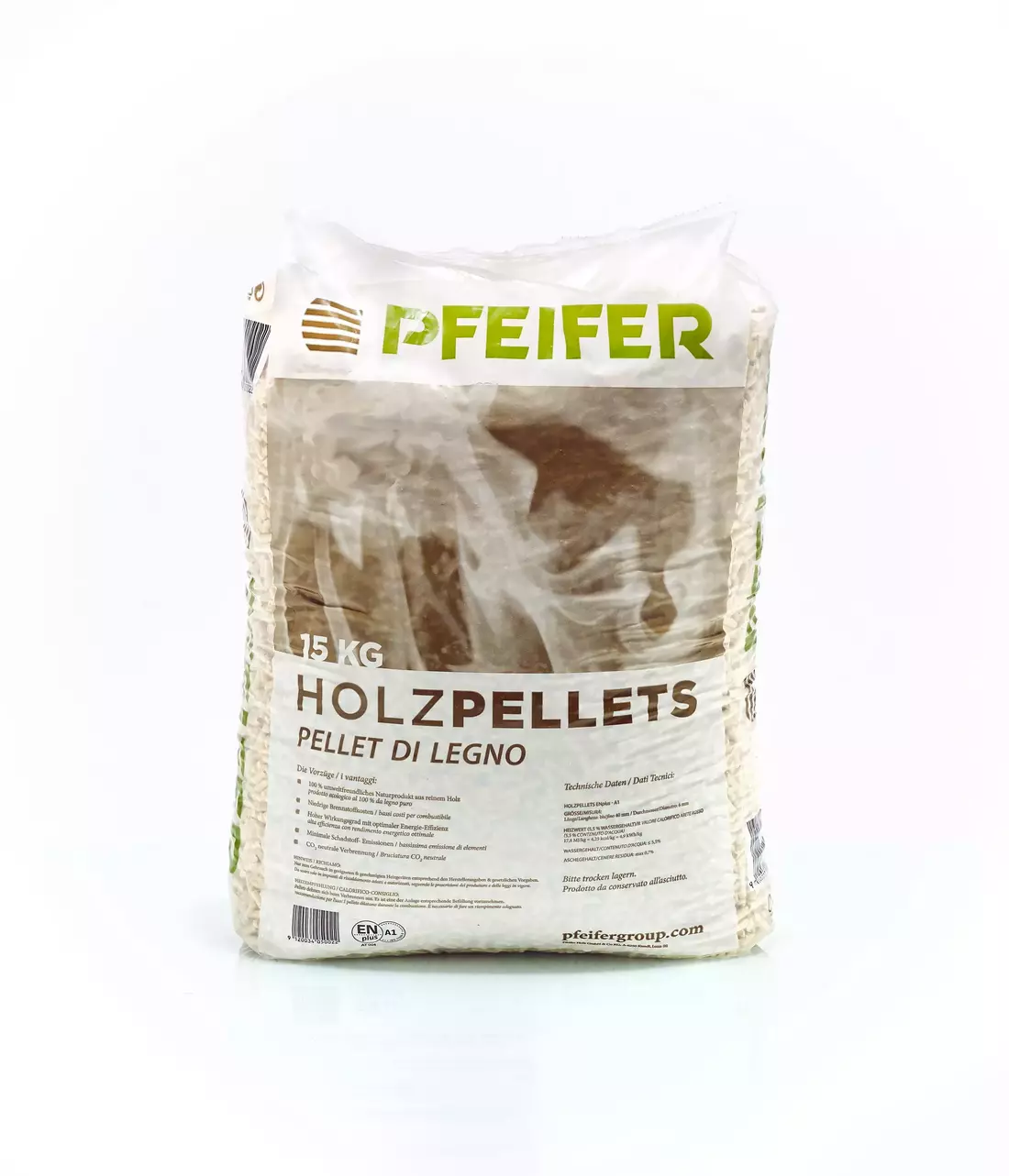 Pfeifer Pellets – Palette mit 70 Säcken à 15 kg (1050 kg) – Bild 2